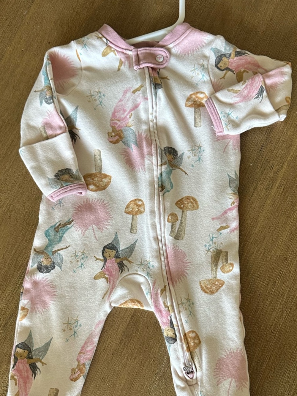 Burt's Bees Pink Fairy & Mushroom Footie One-Piece